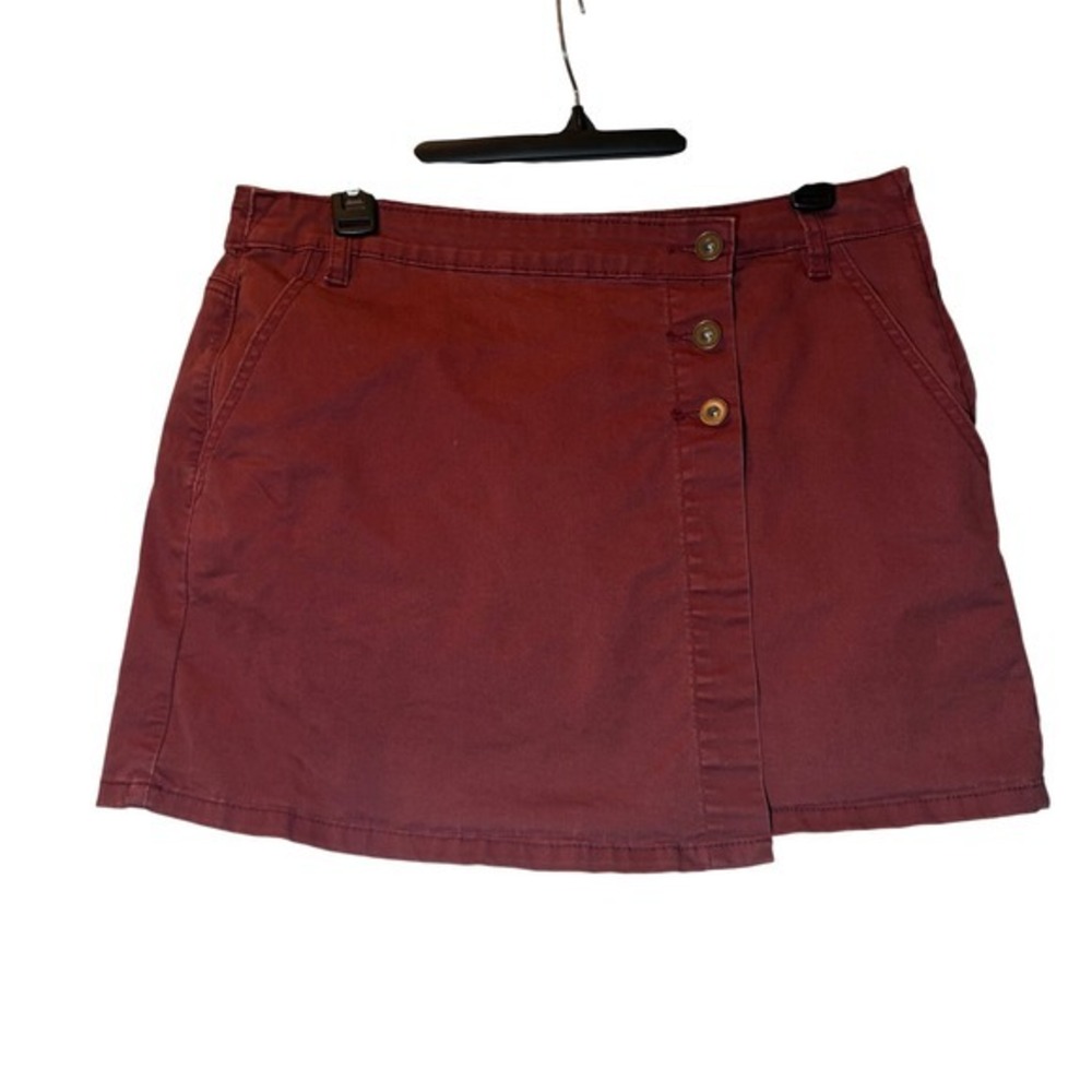 Chelsea &‎ Violet Burgundy Button Front Mini Skirt - Size 30